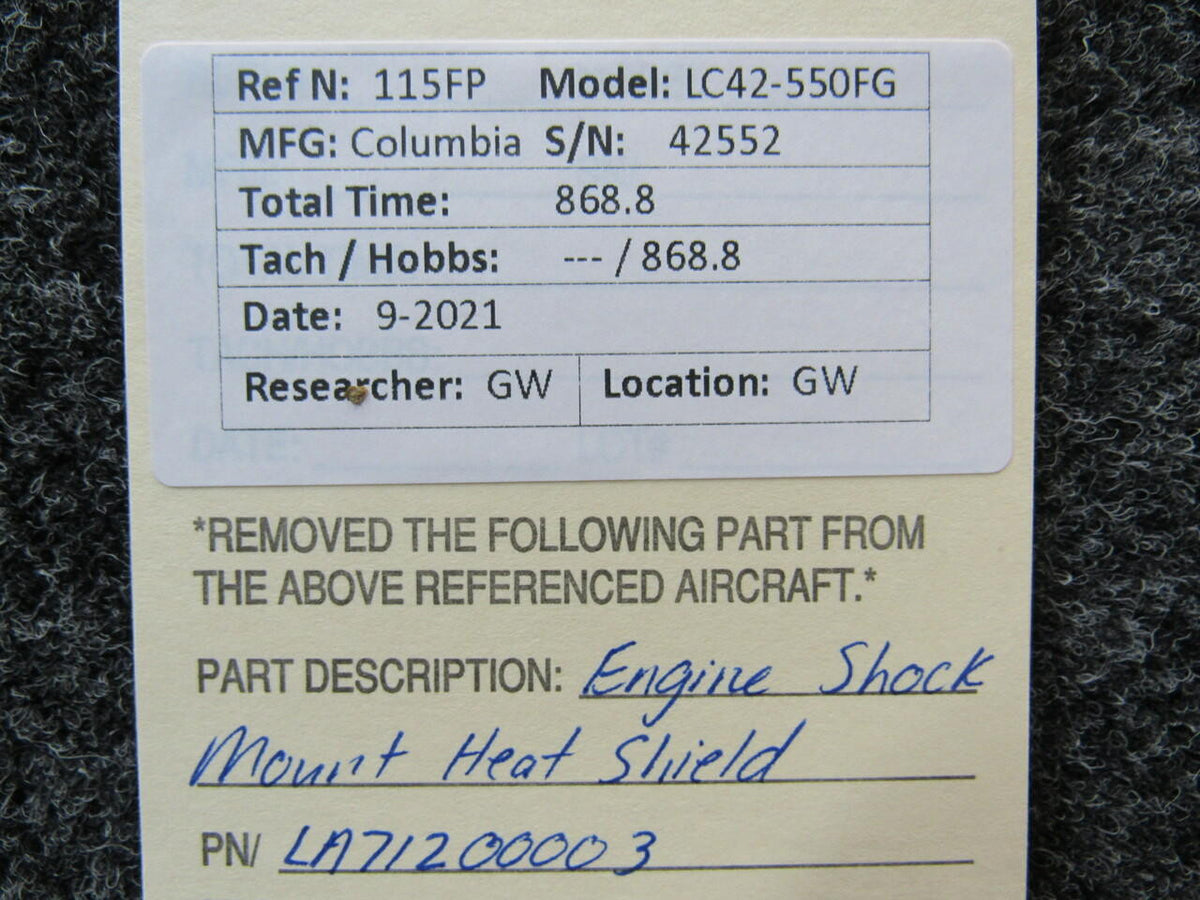 Columbia LA71200003 Columbia 350 Engine Shock Mount Heat Shield