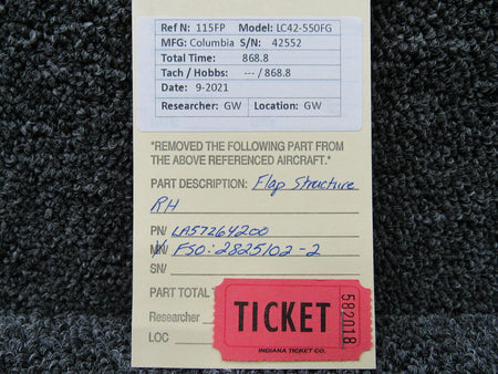 Columbia LA57264200 FSO 2825102-2 Columbia 350 Flap Structure RH