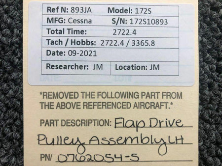 Cessna 0762054-5 Cessna 172S Flap Drive Pulley Assembly LH
