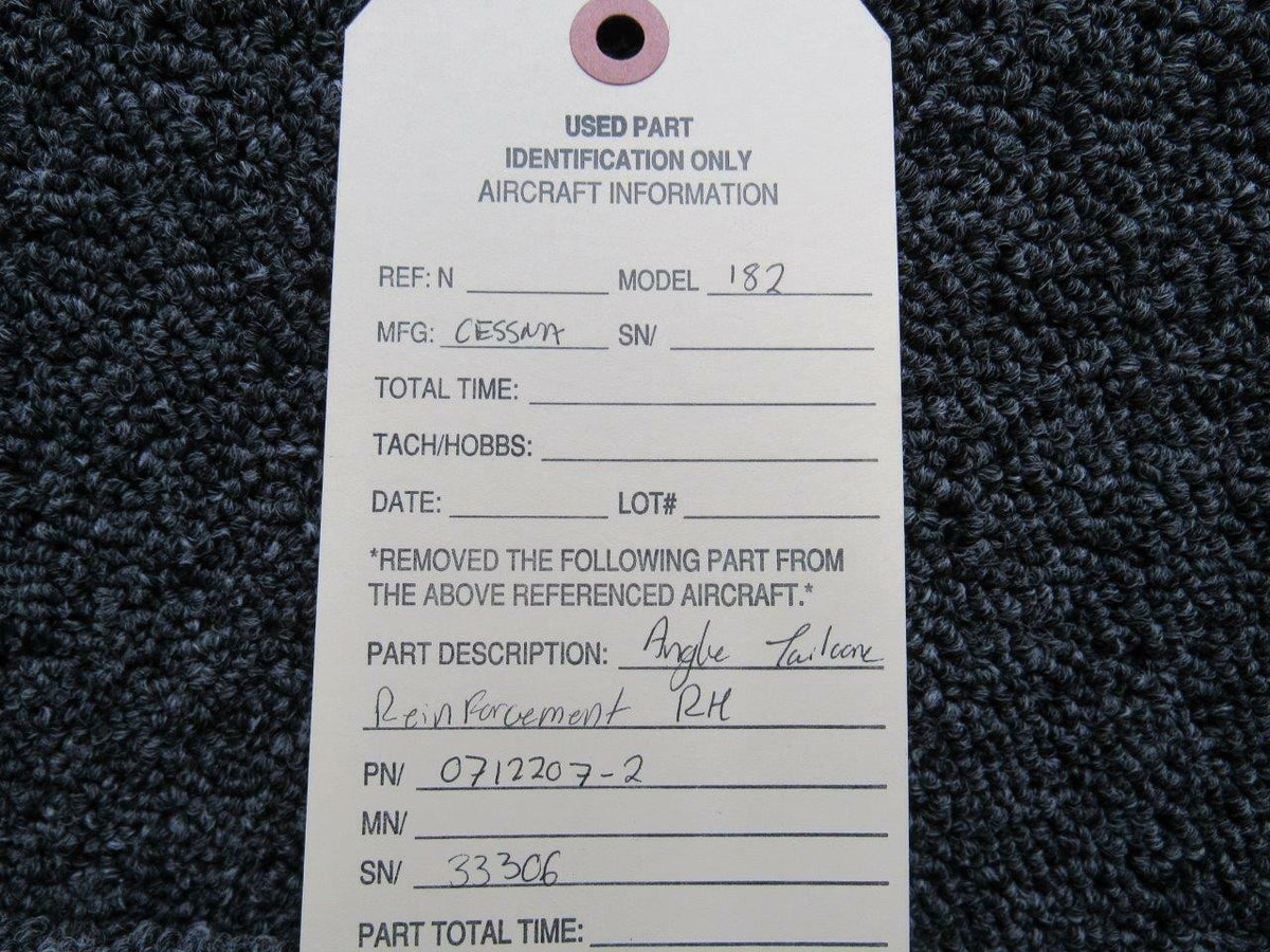 Cessna 0712207-2 Cessna 182 Angle Tail Cone Reinforcement RH