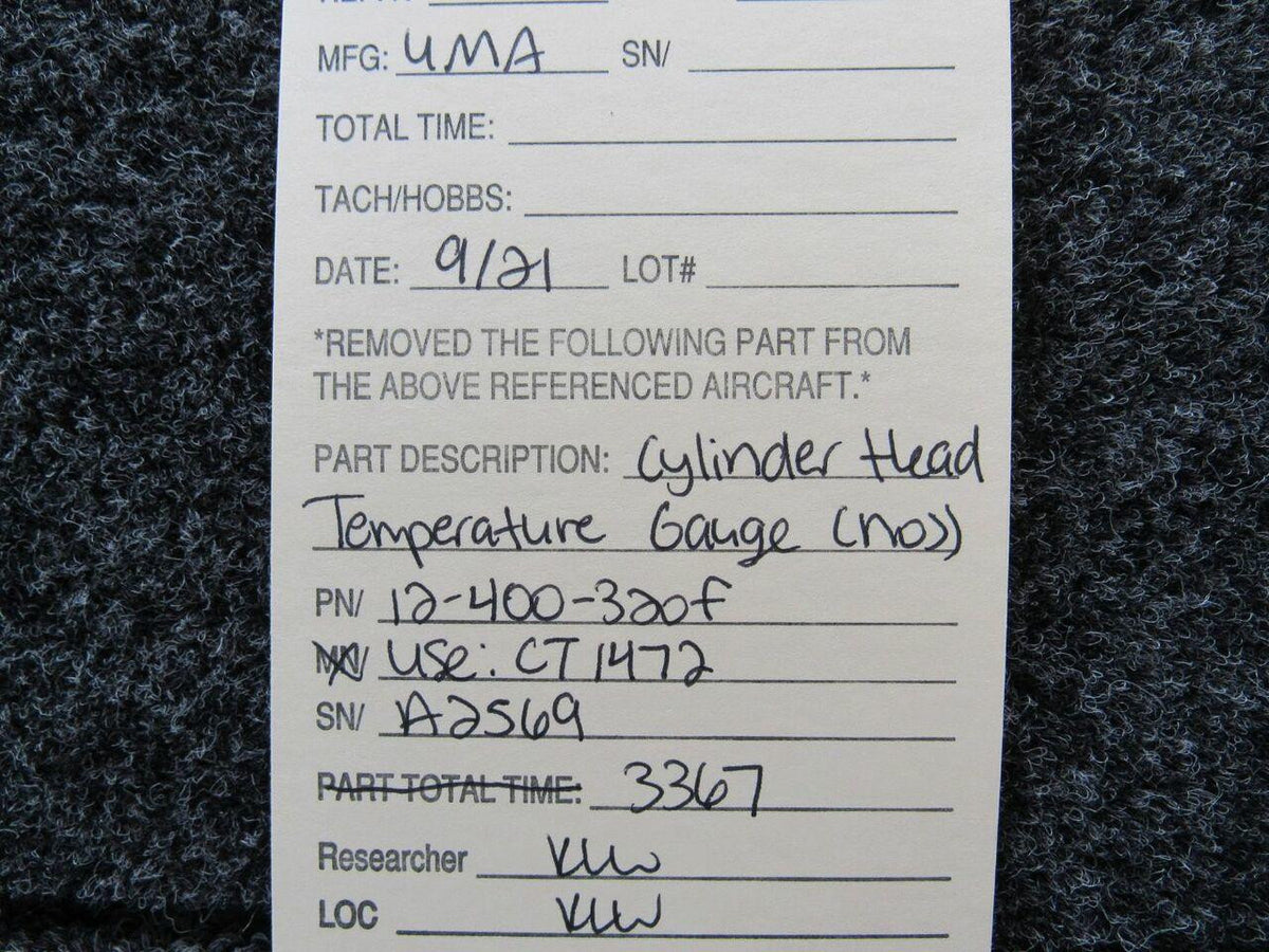UMA 12-400-320F USE CT1472 UMA Cylinder Head Temperature Gauge NEW OLD STOCK