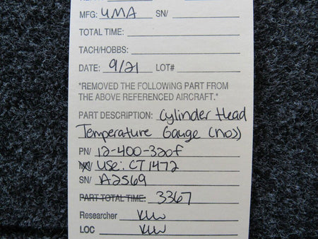 UMA 12-400-320F USE CT1472 UMA Cylinder Head Temperature Gauge NEW OLD STOCK