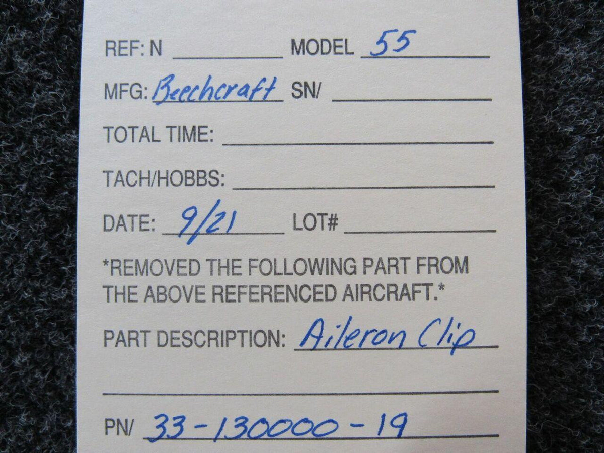 Beechcraft 33-130000-19 Beechcraft 55 Aileron Clip SA