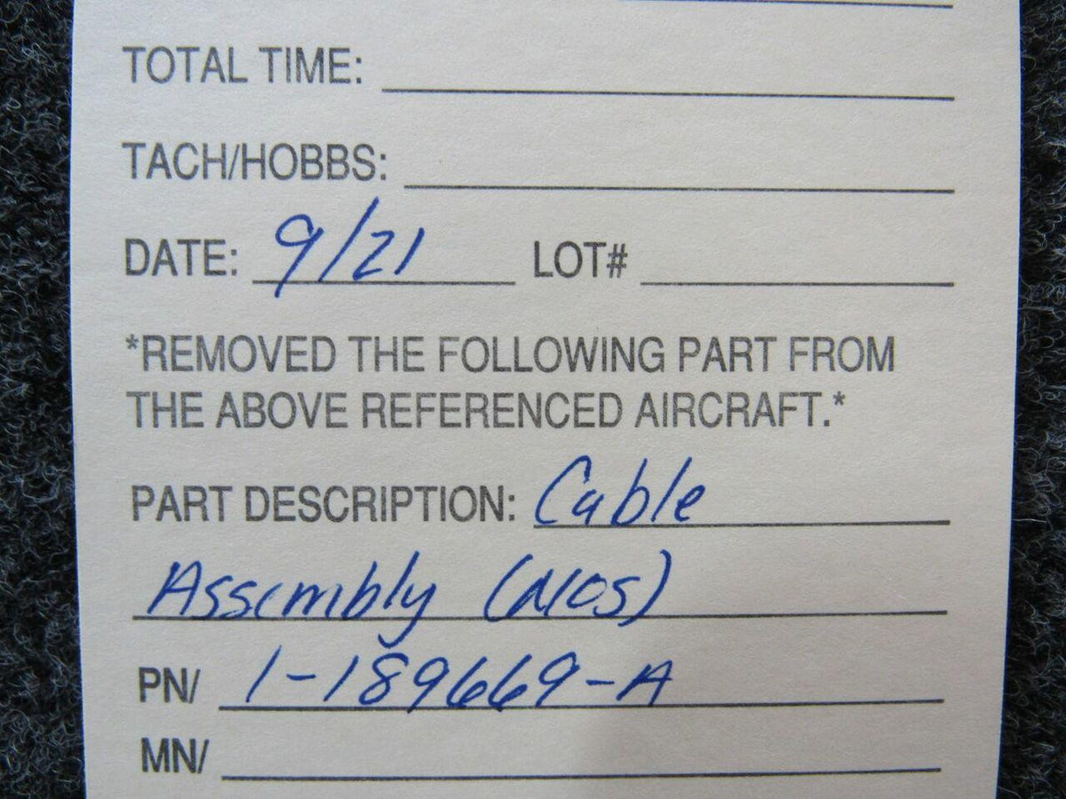 1-189669-A Cable Assembly Length 149-3/4 NEW OLD STOCK SA