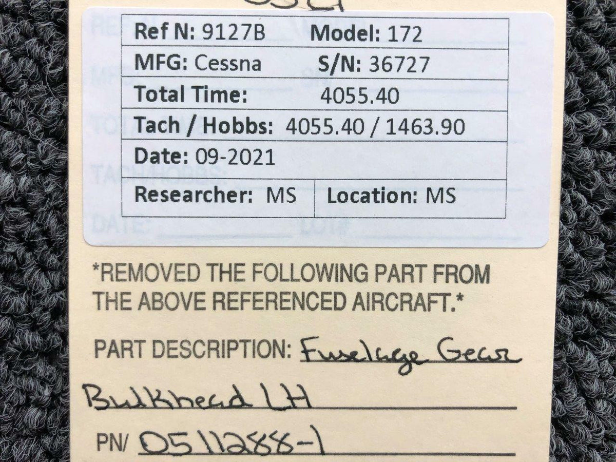 Cessna 0511288-1 Cessna 172 Fuselage Gear Bulkhead LH