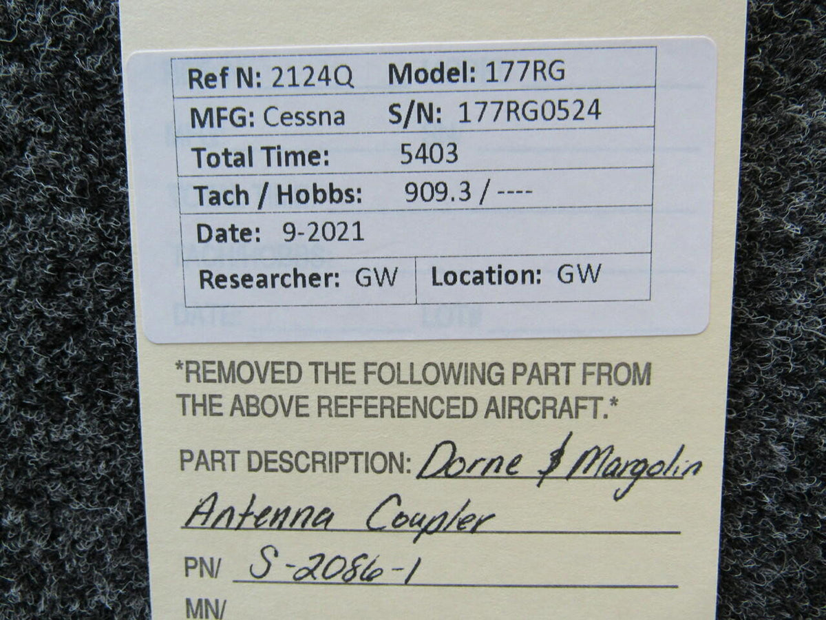 Dorne and Margolin S-2086-1 Cessna 177RG Dorne and Margolin Antenna Coupler