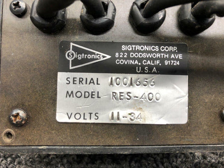 Sigtronics RES-400 Hughes 269C Sigtronics Intercom W/ Tray Volts 11-34