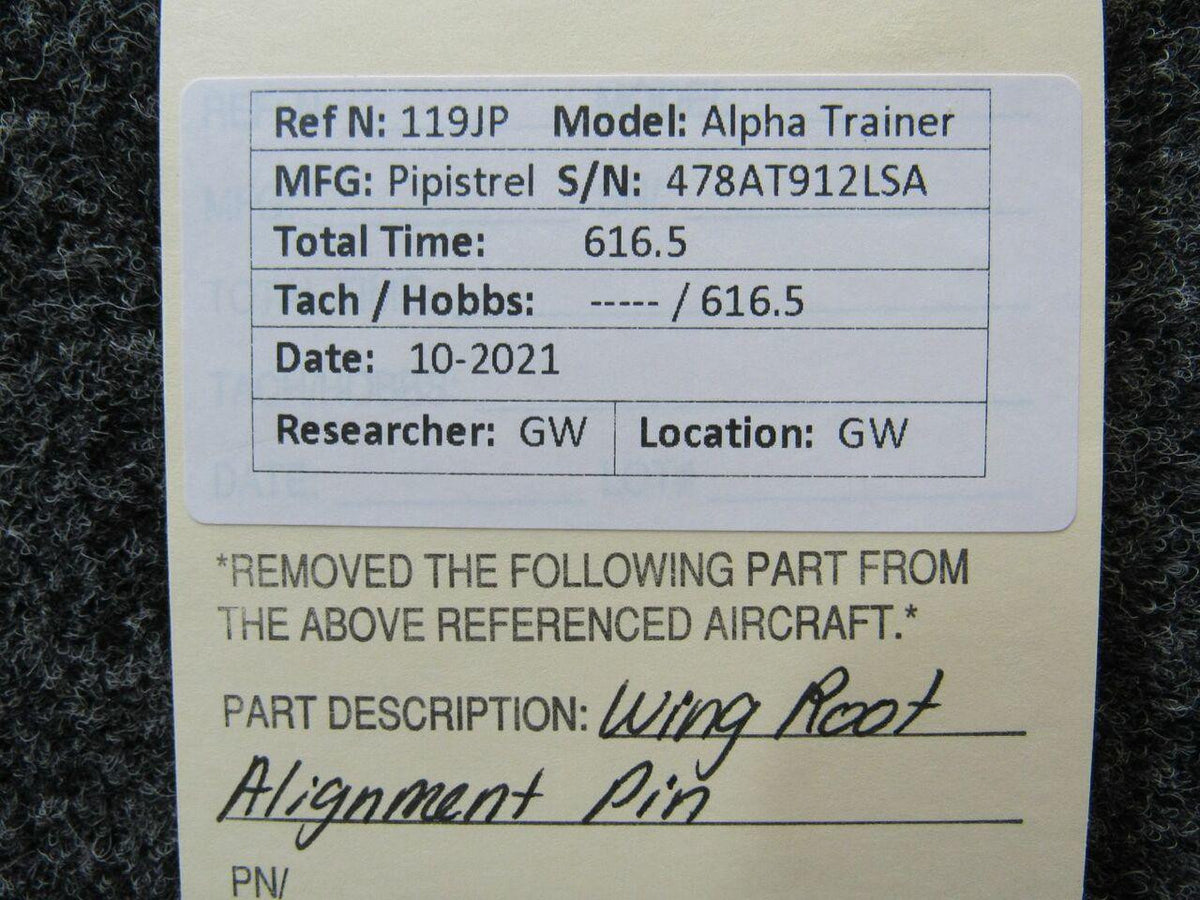 Pipistrel Pipistrel LSA Alpha Trainer Wing Root Alignment Pin