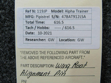 Pipistrel Pipistrel LSA Alpha Trainer Wing Root Alignment Pin