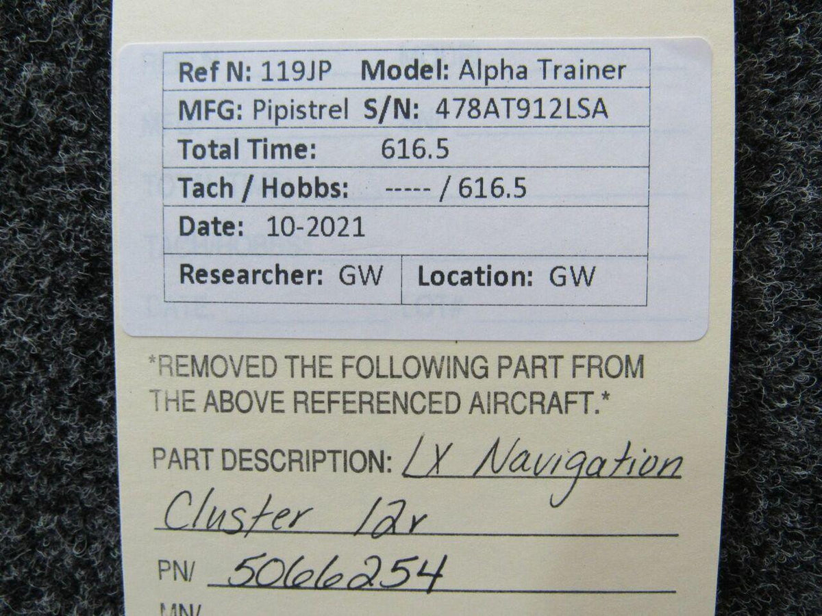 5066254 Pipistrel LSA Alpha Trainer LX Navigation Cluster (Volts: 12) BAS Part Sales | Airplane Parts