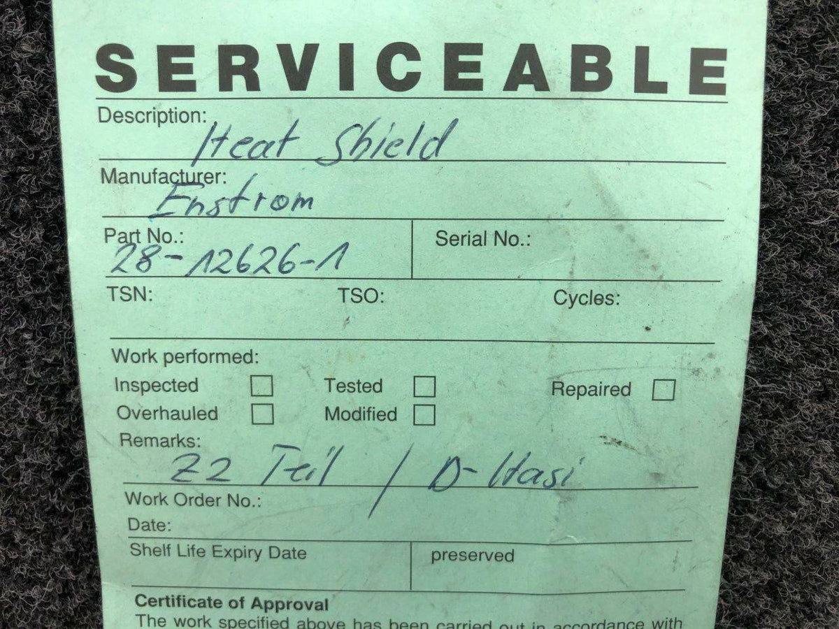 Enstrom 28-12626-1 Enstrom Heat Shield Assembly W/ Serviceable Tag SA