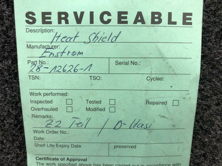 Enstrom 28-12626-1 Enstrom Heat Shield Assembly W/ Serviceable Tag SA