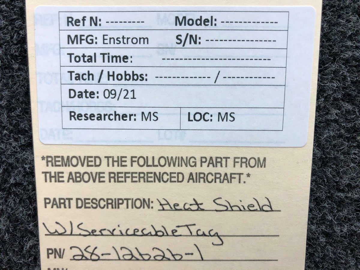 Enstrom 28-12626-1 Enstrom Heat Shield Assembly W/ Serviceable Tag SA