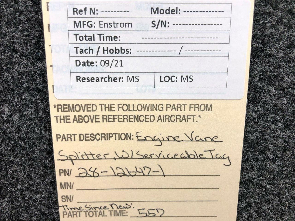Enstrom 28-12647-1 Enstrom Engine Vane Splitter W/ Serviceable Tag SA