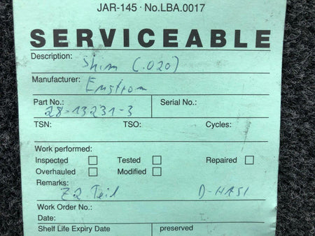 Enstrom 28-13231-3 Enstrom Rotor Shim 0.020 W/ Serviceable Tag SA