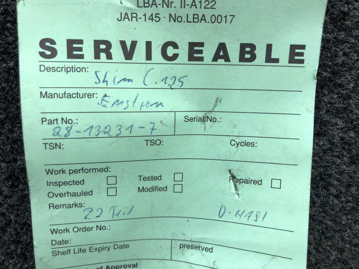 28-13231-7 Enstrom Rotor Shim (0.125") W/ Serviceable Tag (SA) BAS Part Sales | Airplane Parts