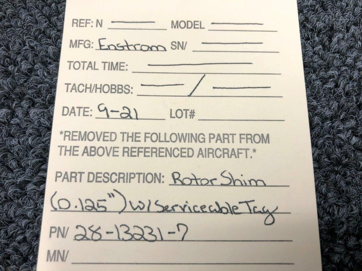 Enstrom 28-13231-7 Enstrom Rotor Shim 0.125 W/ Serviceable Tag SA