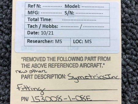 Symetrics 153008-1-08E Symetrics Inc Fitting NEW OLD STOCK SA