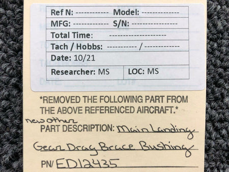 ED12435 Main Landing Gear Drag Brace Bushing NEW OLD STOCK SA
