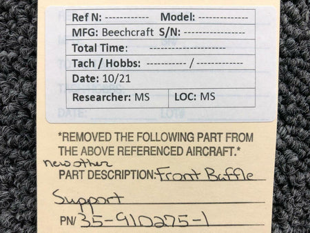 Beechcraft 35-910275-1 Beechcraft Front Baffle Support NEW OLD STOCK SA