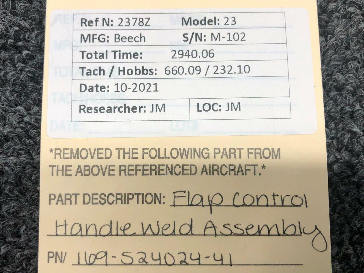 Beechcraft 169-524024-41 Beechcraft 23 Flap Control Handle Weld Assembly