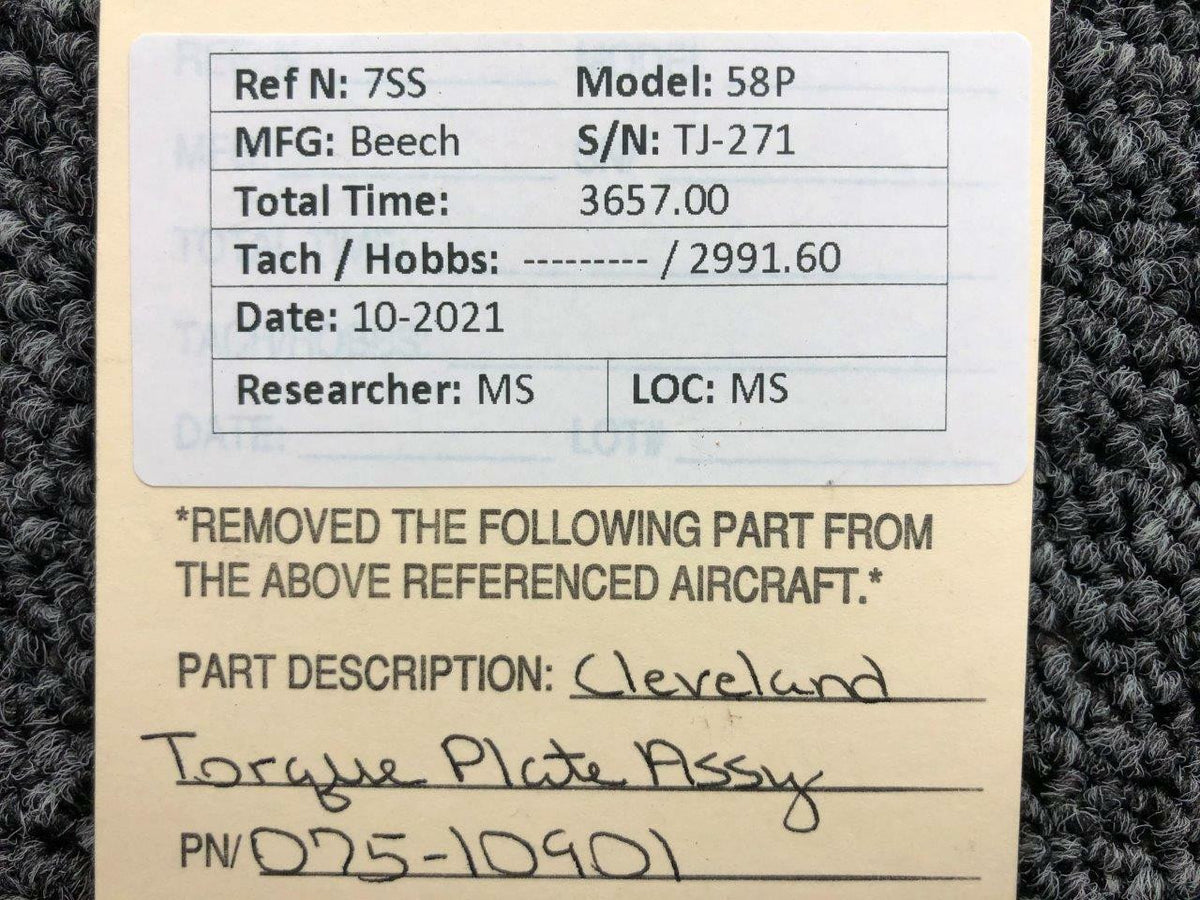 Cleveland 075-10901 Beechcraft 58P Cleveland Torque Plate Assembly