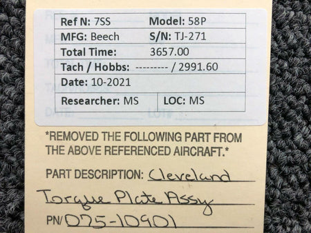 Cleveland 075-10901 Beechcraft 58P Cleveland Torque Plate Assembly