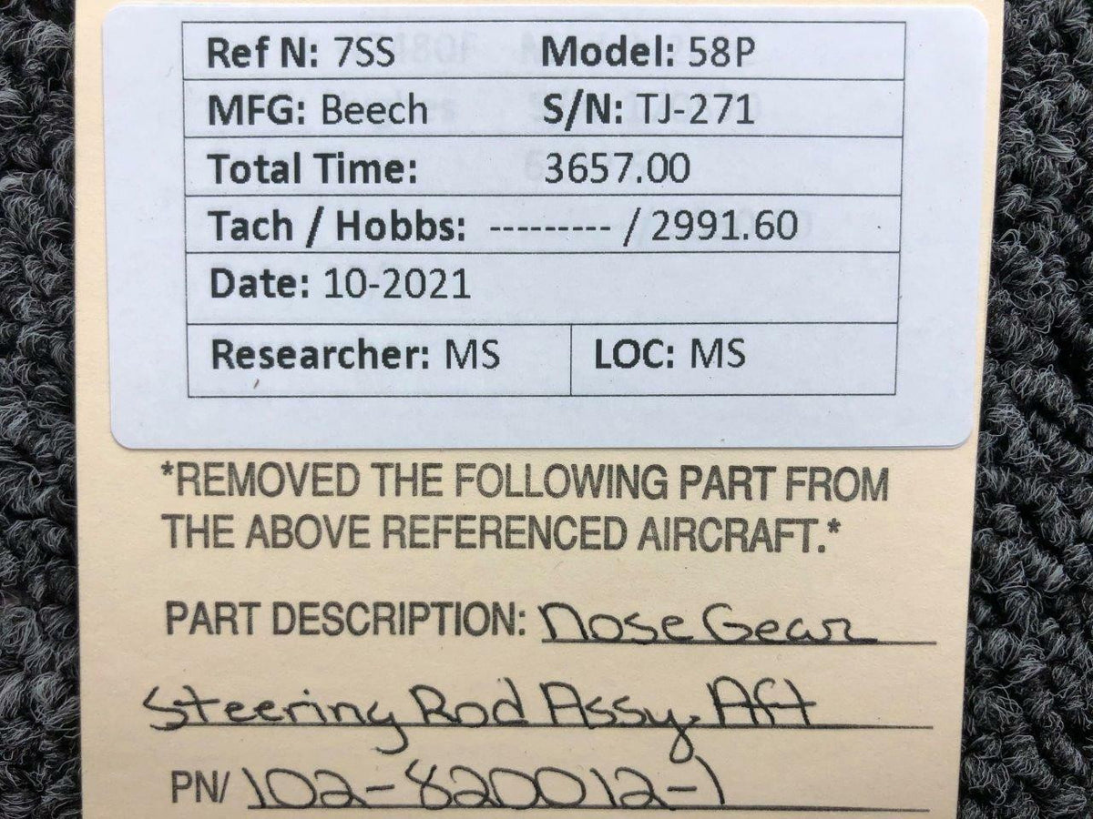 Beechcraft 102-820012-1 Beechcraft 58P Nose Gear Steering Rod Assembly Aft