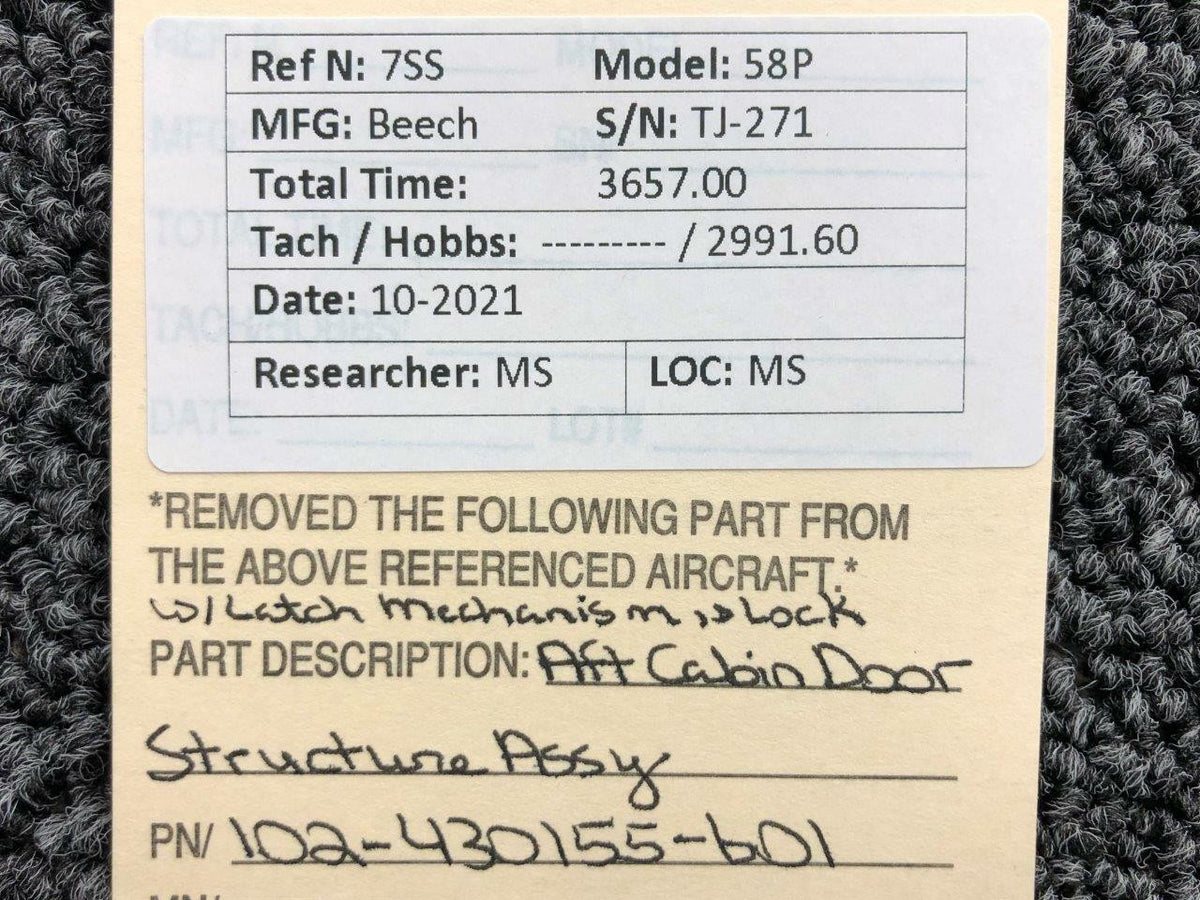 Beechcraft 102-430155-601 Beechcraft 58P Aft Cabin Door Structure Assembly