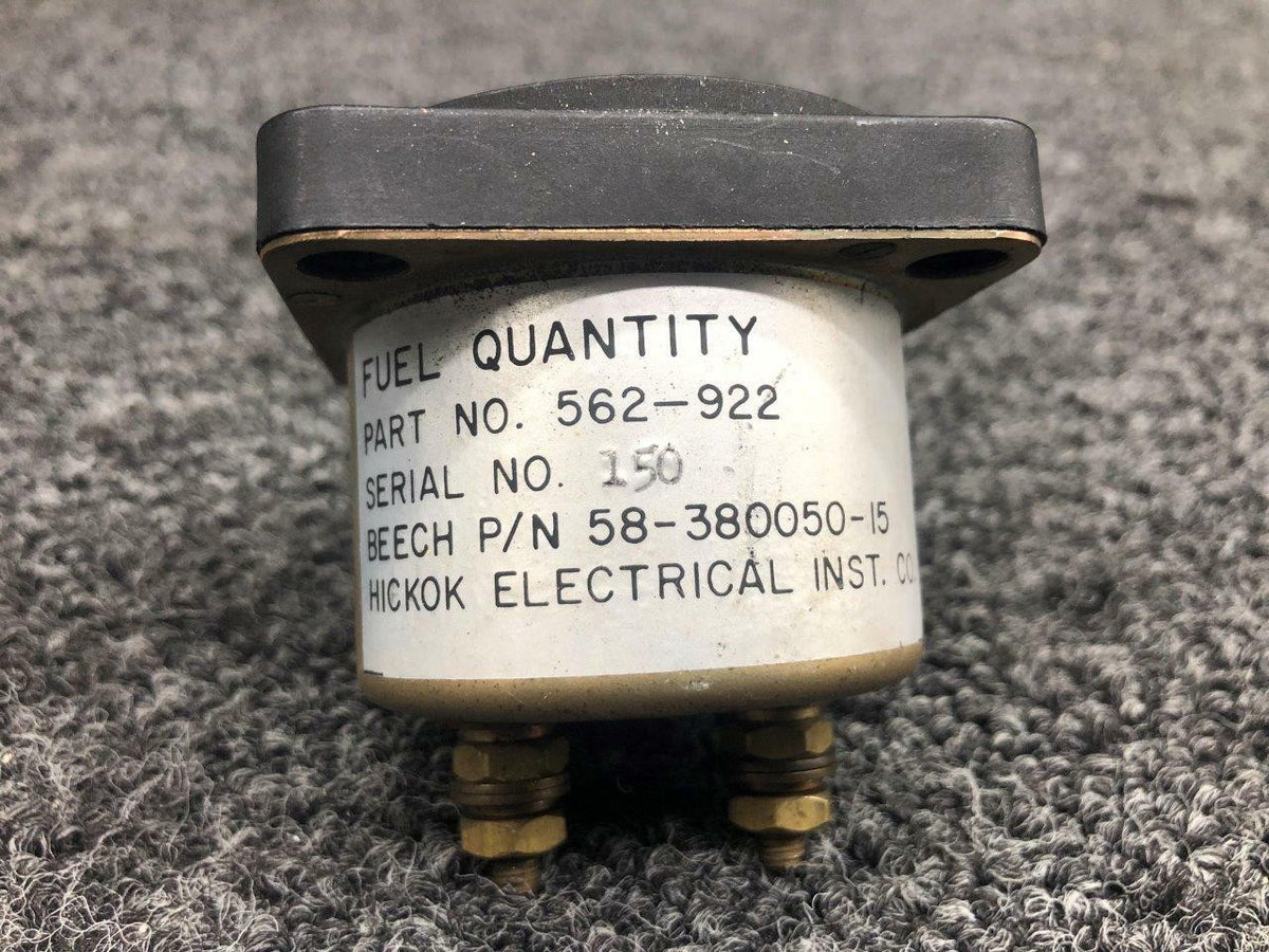 Hickok 562-922 ALT 58-380050-15 Beechcraft 58P Hickok Fuel Quantity Indicator 28V