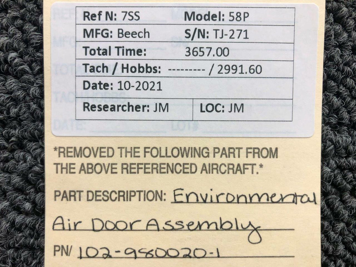Beechcraft 102-980020-1 Beechcraft 58P Environmental Air Door Assembly