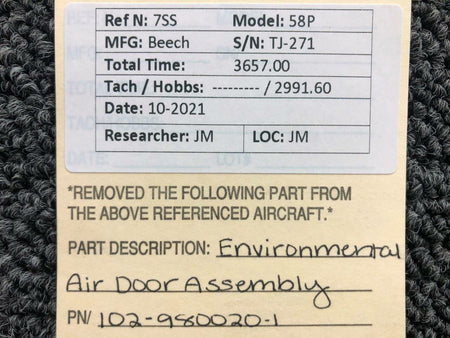 Beechcraft 102-980020-1 Beechcraft 58P Environmental Air Door Assembly