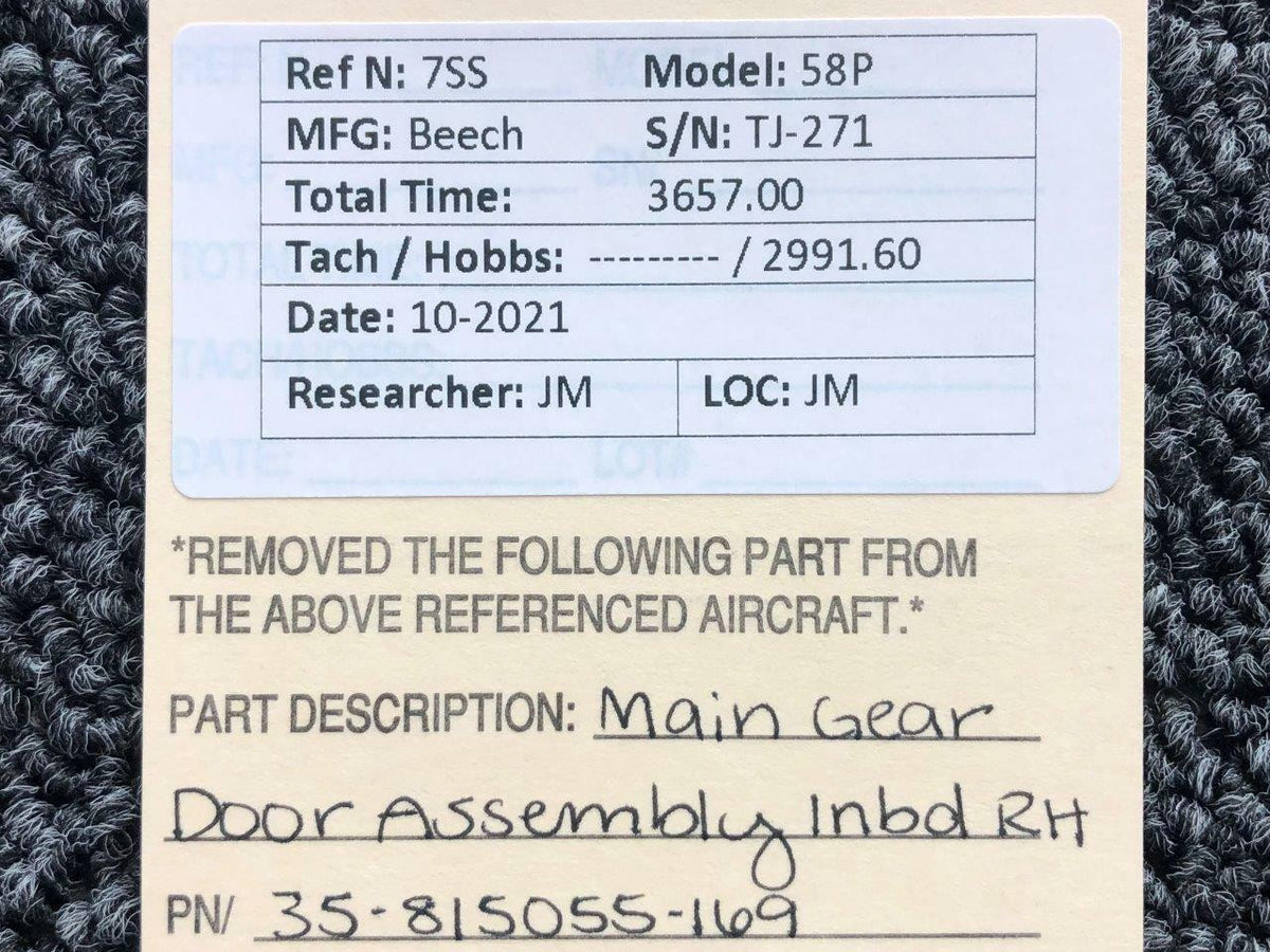 Beechcraft 35-815055-169 Beechcraft 58P Main Gear Door Inboard Assembly RH