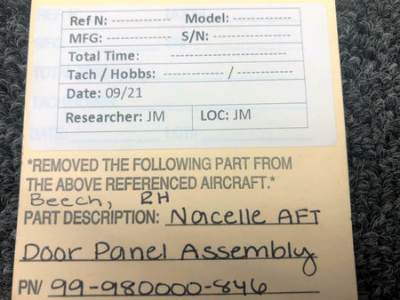 Beechcraft 99-980000-846 Beechcraft Nacelle Door Panel Assembly RH SA