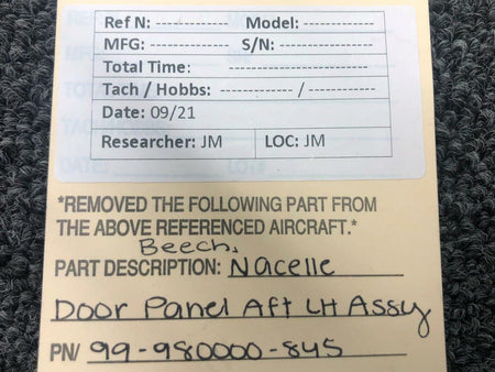 Beechcraft 99-980000-845 Beechcraft Nacelle Door Panel Assembly LH SA