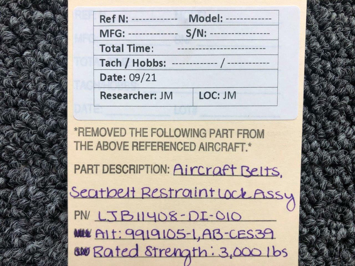 Aircraft Belts LJB11408-DI-010 ALT 991905-1 Aircraft Belts Seatbelt Restraint Lock Assy SA