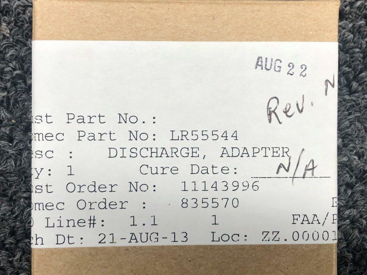 Lear Romec LR55544 Lear Romec Discharge Adapter NEW OLD STOCK SA