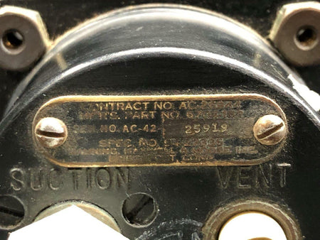 Manning Maxwell 6074-152 Beechcraft A35 Manning and Maxwell Suction Gauge