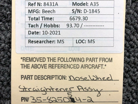 Beechcraft 35-825054-2 Beechcraft A35 Nose Wheel Straightener Assembly