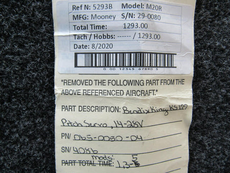 Bendix / King 065-0050-04 Mooney M20R Bendix / King KS 177 Pitch Servo 14-28V, 5-2.5A