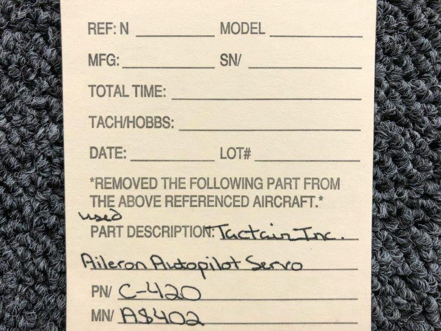 Tactair C-420 M/N AS402 Tactair Inc Aileron Autopilot Servo SA