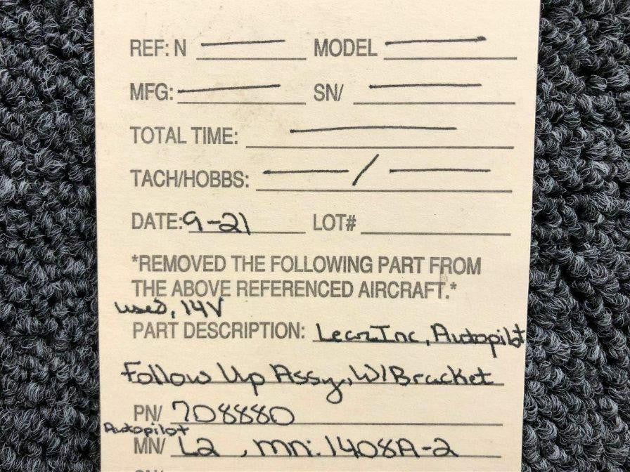 708880 (M/N: 1408A-2) Lear Inc. Autopilot Follow Up Assy W/ Bracket (14V) (SA) BAS Part Sales | Airplane Parts
