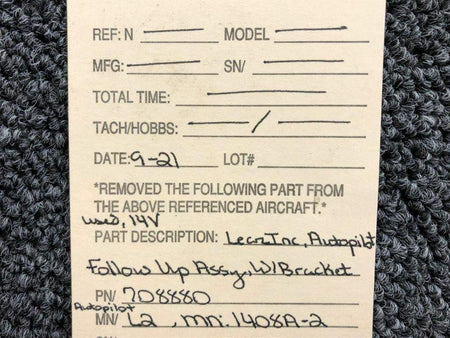 708880 (M/N: 1408A-2) Lear Inc. Autopilot Follow Up Assy W/ Bracket (14V) (SA) BAS Part Sales | Airplane Parts