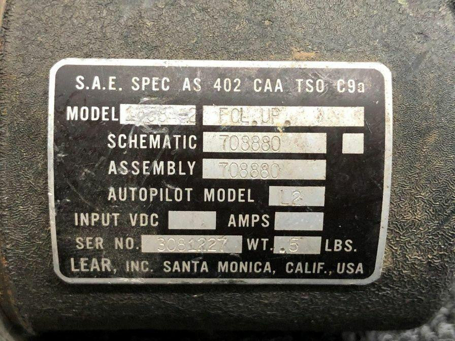 Lear Inc 708880 M/N 1408A-2 Lear Inc Autopilot Follow Up Assy W/ Bracket 14V SA