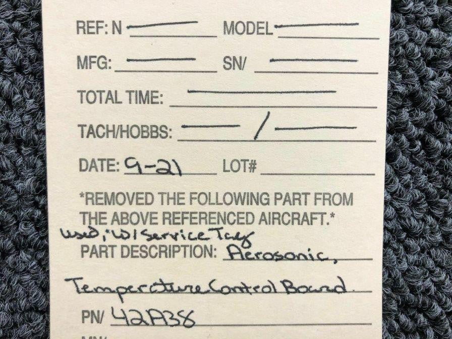 Aerosonic 42A38 Aerosonic Temperature Control Circuit Board W/ Service Tag SA