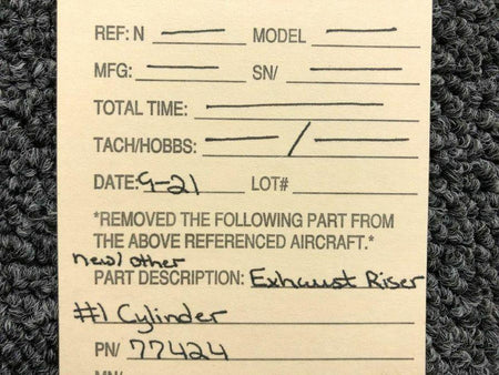 77424 Lycoming Exhaust Riser #1 Cylinder (NEW OLD STOCK) (SA) BAS Part Sales | Airplane Parts