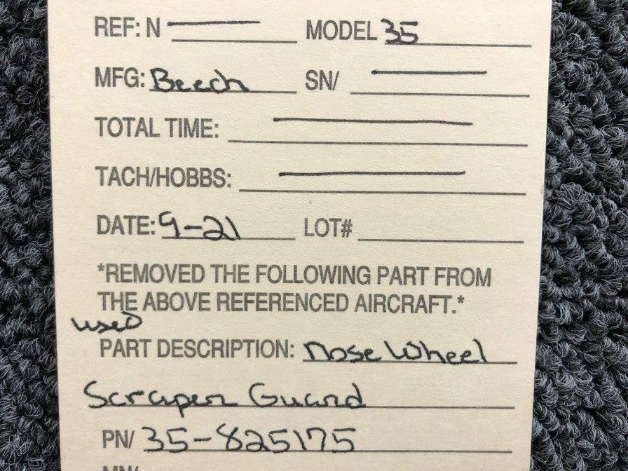 Beechcraft 35-825175 Beechcraft 35 Nose Wheel Scraper Guard Assembly SA