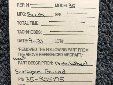 Beechcraft 35-825175 Beechcraft 35 Nose Wheel Scraper Guard Assembly SA