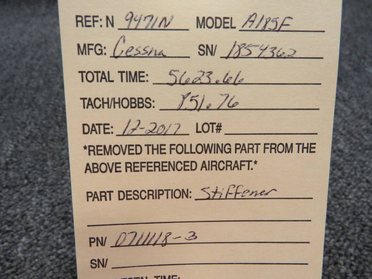 0711118-3 Cessna A185F Stiffener BAS Part Sales | Airplane Parts