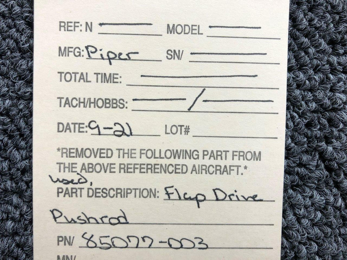85077-003 Piper Flap Drive Pushrod (SA) BAS Part Sales | Airplane Parts